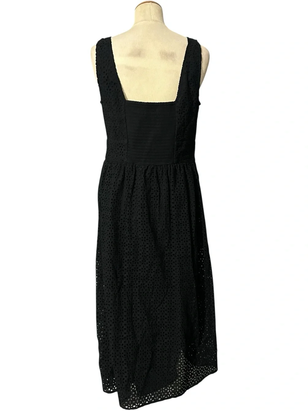 J.Crew Sleeveless Eyelet Button-Front Maxi Dress Black Size 8